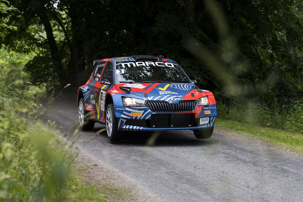 Marco Gersager og Carina Møller var flyvende i den nye rallybil
(Foto: Jokum Tord Larsen)